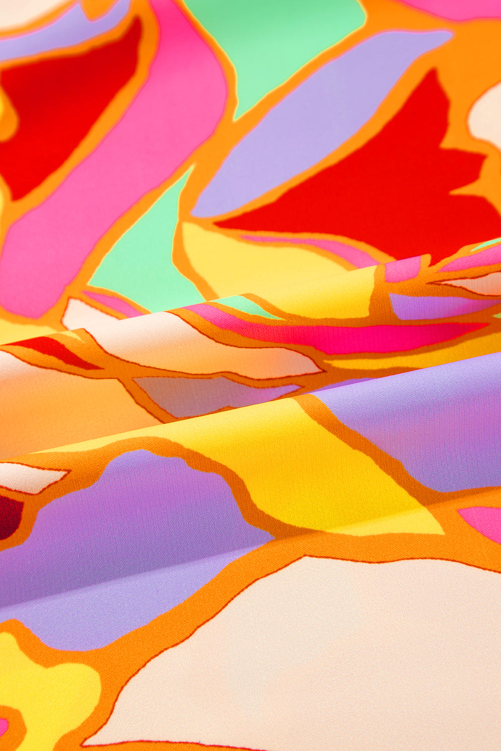 Gelbe Bluse mit Puffärmeln und abstraktem Print