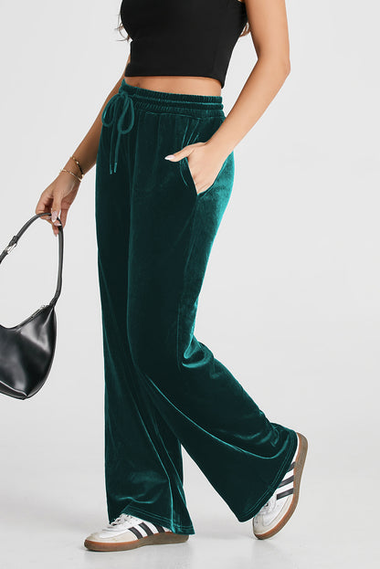 Evergreen Solid Hose mit weitem Bein und Kordelzug in der Taille