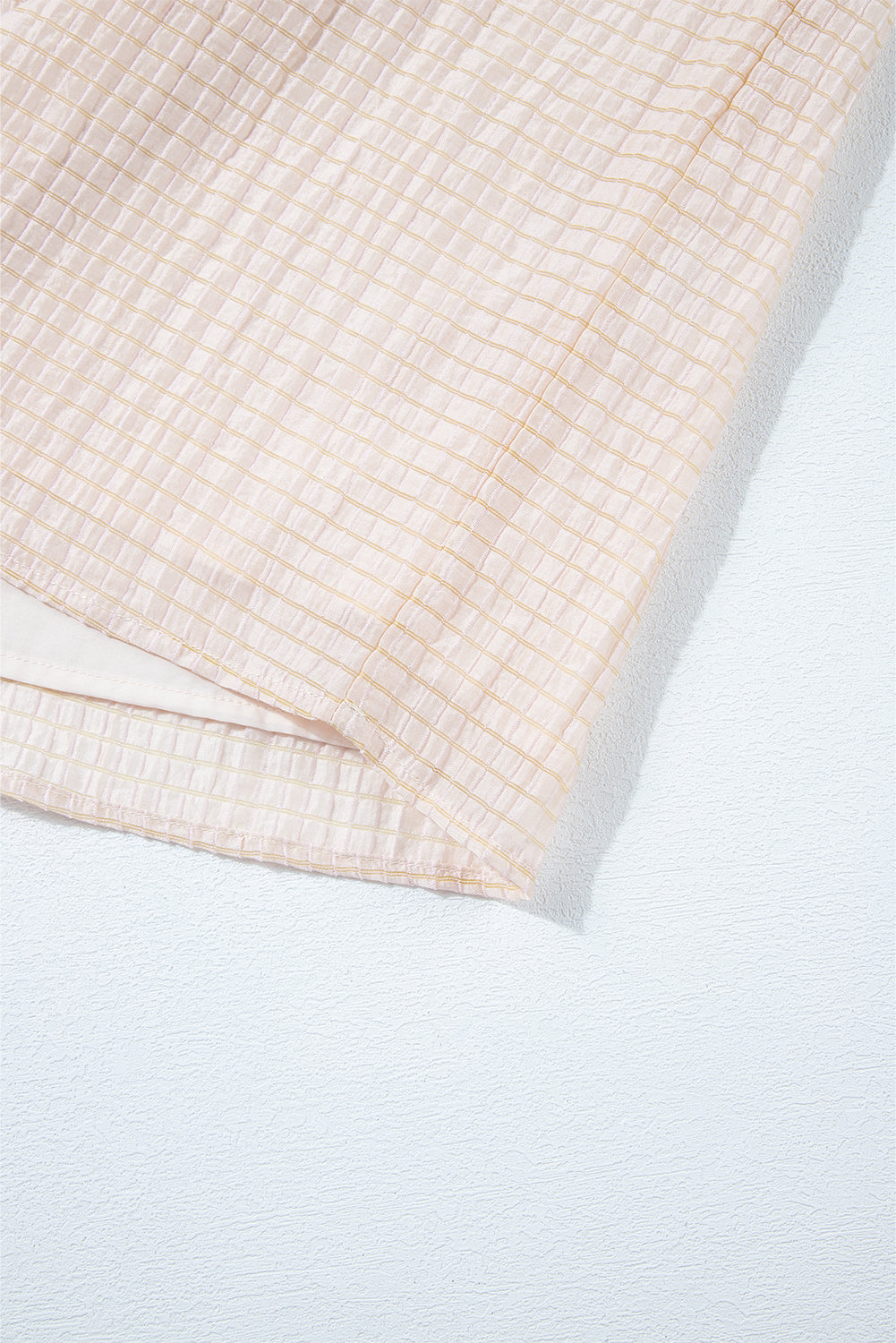 Apricot Halter Button Keyhole Back Textured Sleeveless Top