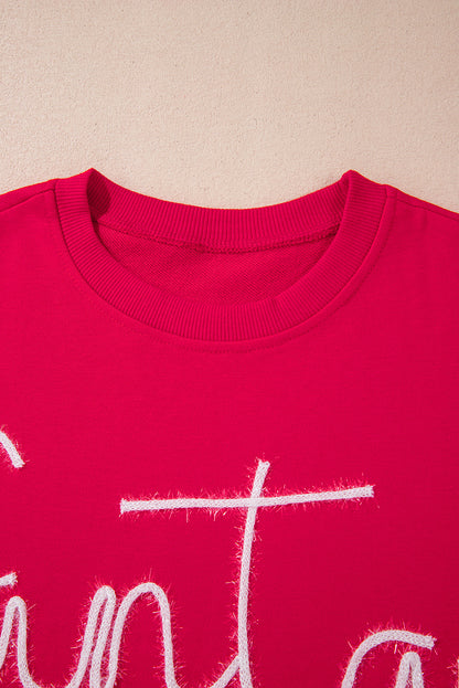 Feurig Rot Weihnachten Santa Baby Lametta Grafik Sweatshirt