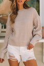 Pullover mit Zopfmuster und überschnittener Schulterpartie in Parchment