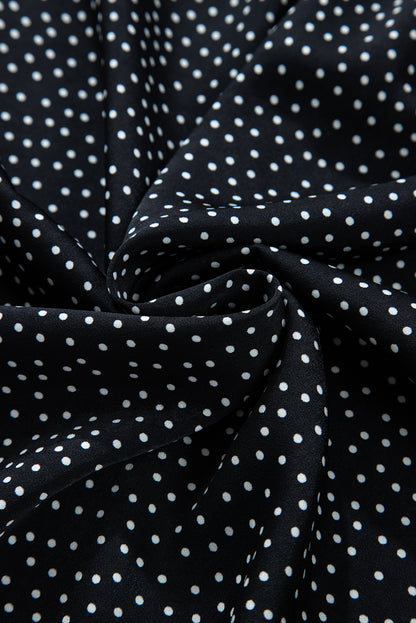 Schwarze Bluse mit V-Ausschnitt und Leopardenmuster in Übergröße