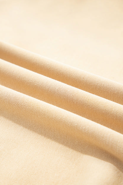 Helles französisches beiges Azteken-Patchwork-Raglan-Pullover-Sweatshirt