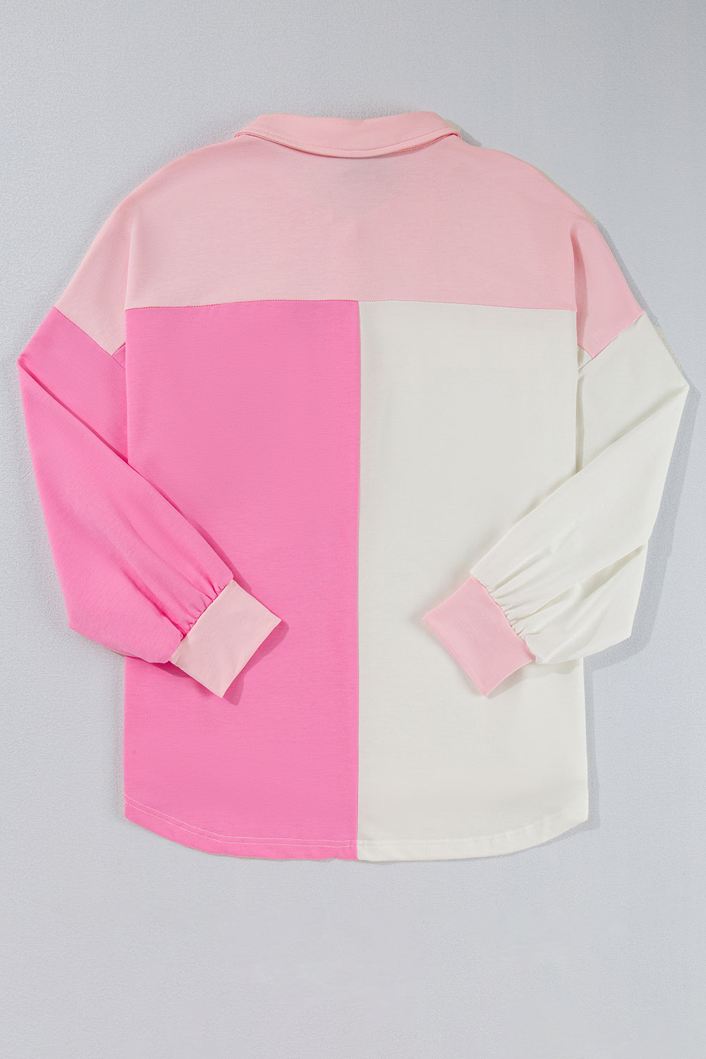 Bonbon Farbblock-Brusttaschen Halbknopf-Sweatshirt in Übergröße
