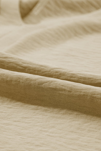 Parchment – Bluse mit V-Ausschnitt und weiten Ärmeln in Knitteroptik