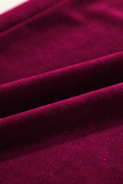 Burgunderrote Hose mit weitem Bein und Kordelzug in der Taille