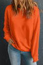 Orangefarbenes, einfarbiges, klassisches Sweatshirt mit Rundhalsausschnitt