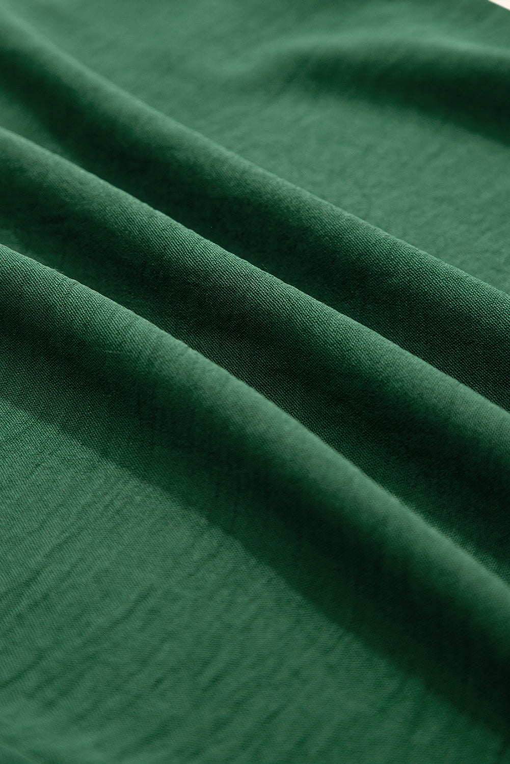 Green Smocked Sleeveless Wide Leg Jumpsuit with Pockets