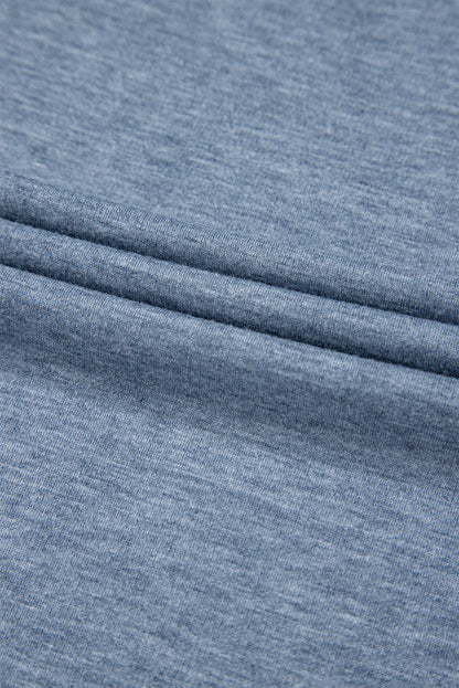 Beau Blue – Jumpsuit mit halber Knopfleiste und Brusttaschen, kurzärmlig und weitem Bein