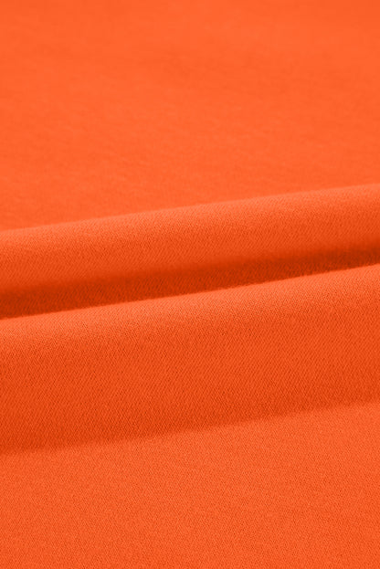 Orangefarbenes, einfarbiges, klassisches Sweatshirt mit Rundhalsausschnitt