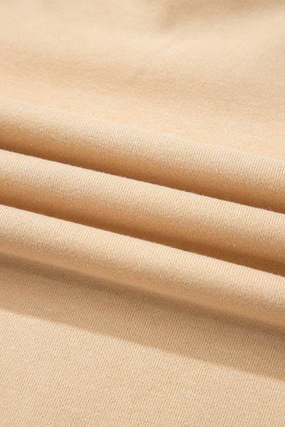 Helles französisches beiges Azteken-Patchwork-Raglan-Pullover-Sweatshirt