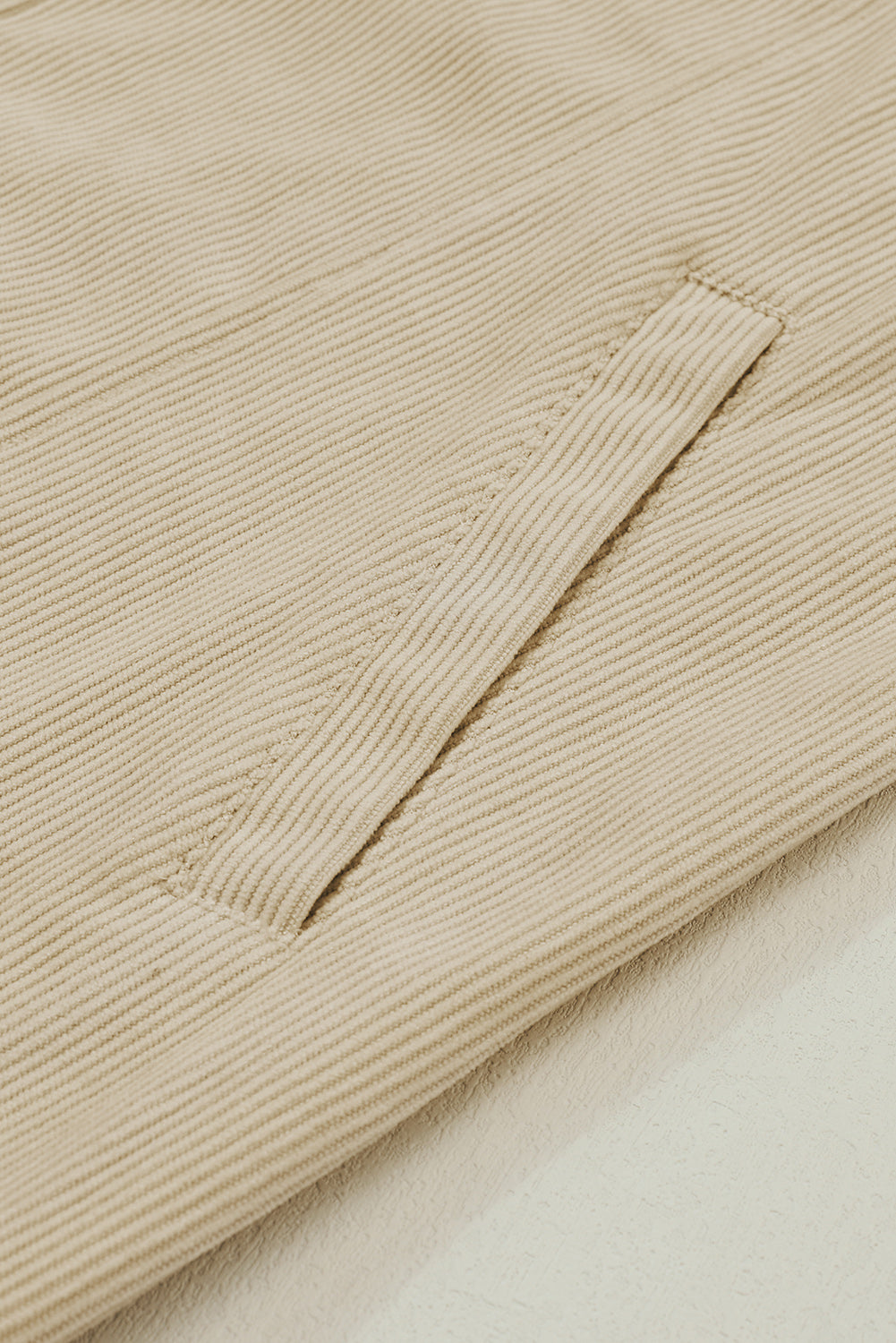 Khaki Plus Size Crochet Pattern Back Corduroy Jacket