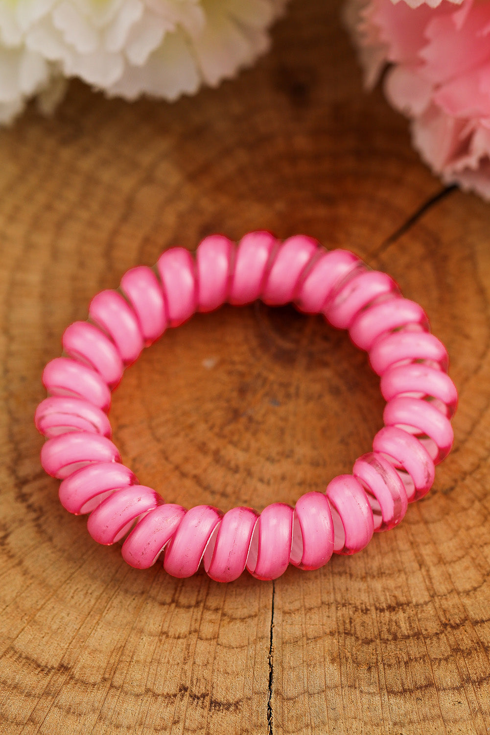 Haarband aus Telefondraht mit rosa Kristallen (einzeln)
