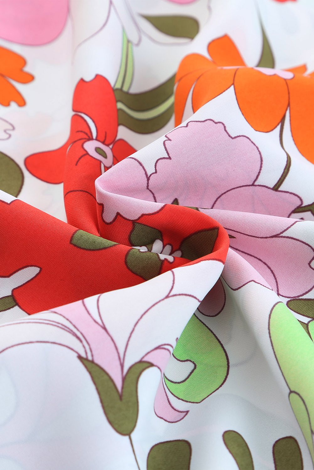 Orangefarbene Bluse mit Puffärmeln und Rüschenbesatz