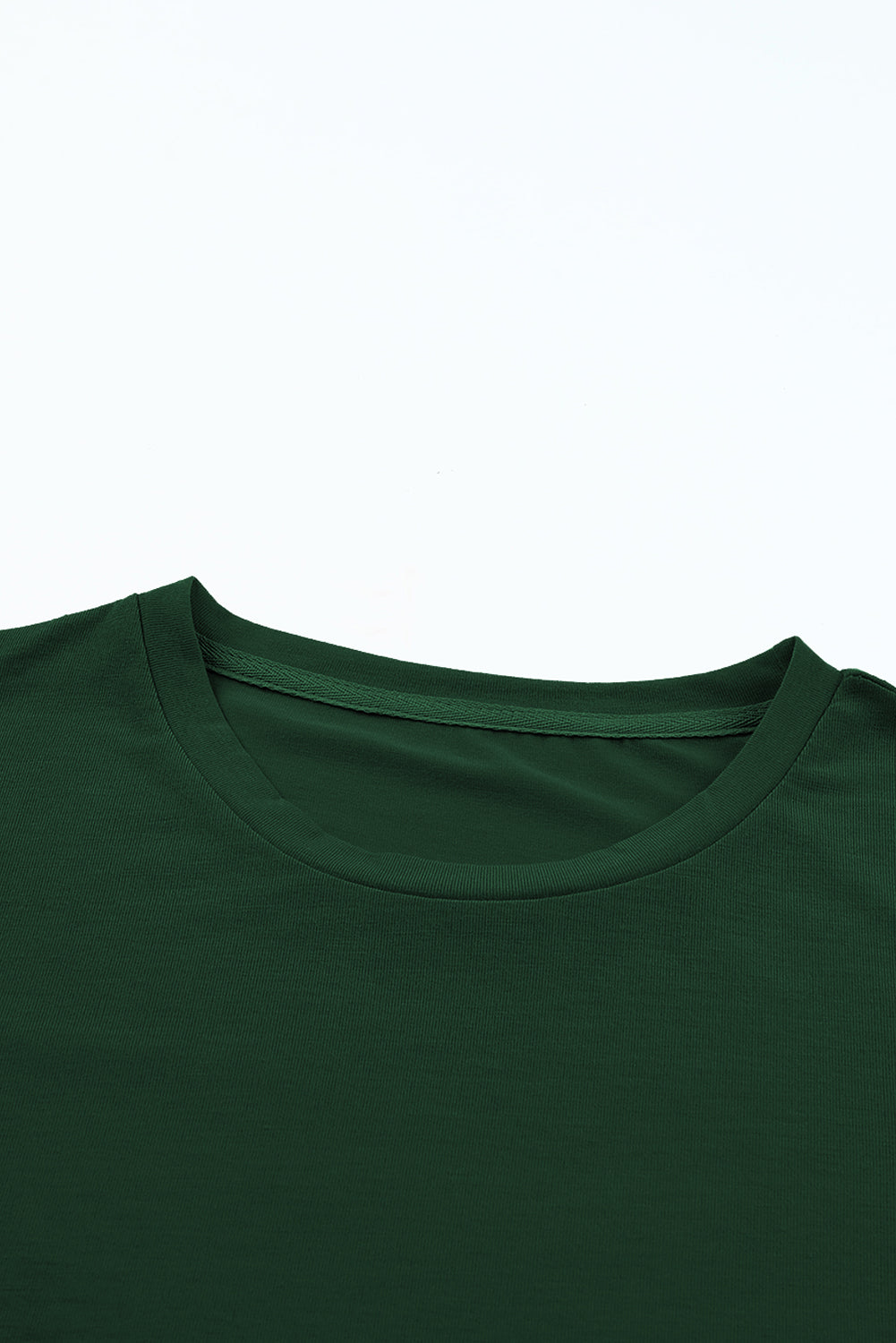 Grünes, lässiges, schlichtes T-Shirt mit Rundhalsausschnitt