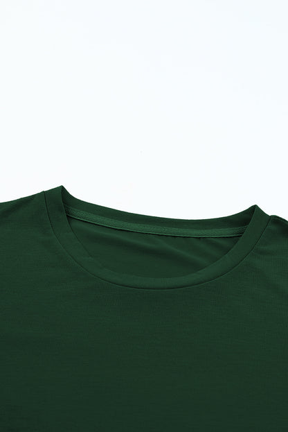 Grünes, lässiges, schlichtes T-Shirt mit Rundhalsausschnitt