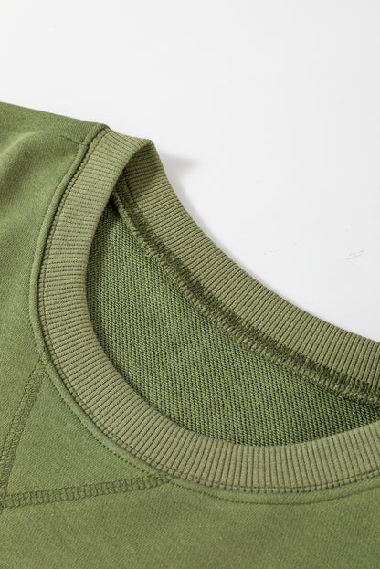 Vineyard Green – Lockeres Sweatshirt mit überschnittenen Schultern und überkreuzten Nähten