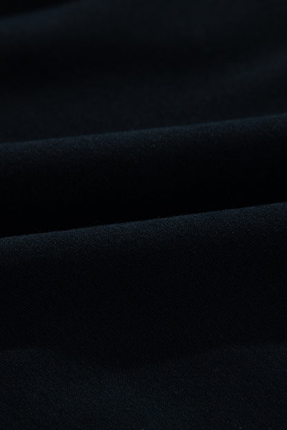 Schwarzes Sweatshirt mit Viertelreißverschluss, Stehkragen und Kängurutasche
