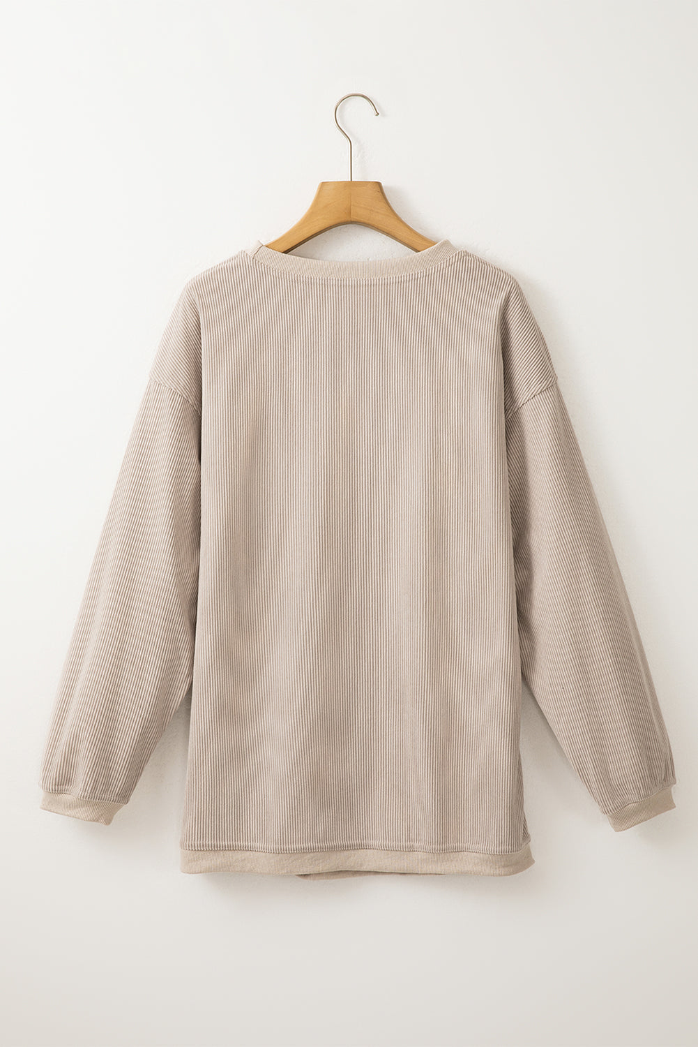 Rauchgraues Oversize-Sweatshirt aus geripptem Cord