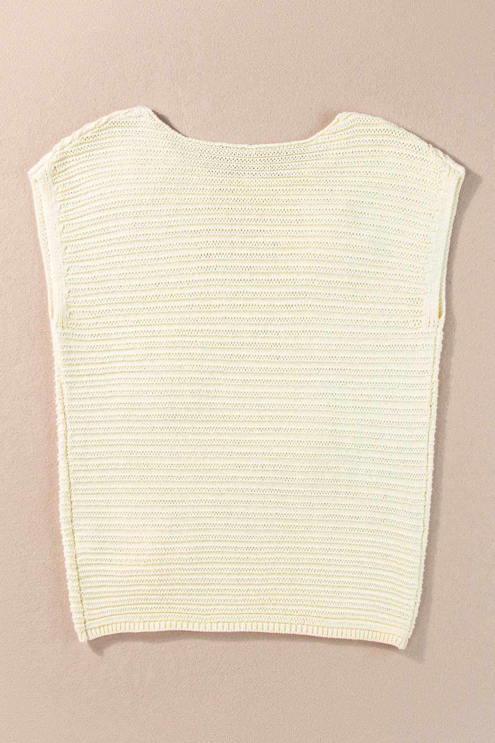 Weißes Stricktop mit Rundhalsausschnitt und Häkelmuster mit Blumenmuster