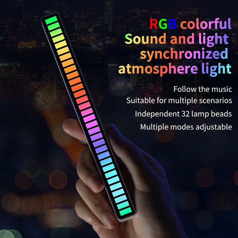 RGB Sound-Controlled LED Light Bar: Perfect for Parties & Cars