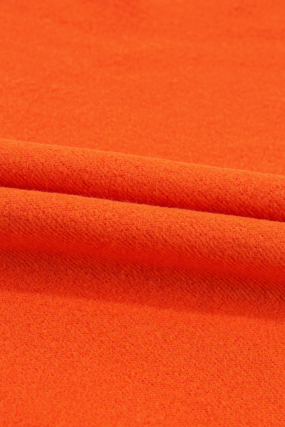 Einfarbiges Frottee-Sweatshirt mit überschnittener Schulter und Fleecefutter in Rotorange