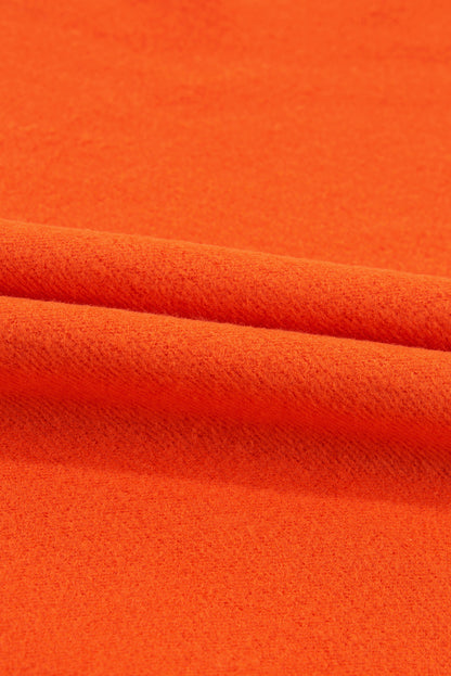 Einfarbiges Frottee-Sweatshirt mit überschnittener Schulter und Fleecefutter in Rotorange