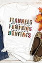Weiße Flanells Heuwagenfahrten Kürbisse Pullover Lagerfeuer T-Shirt