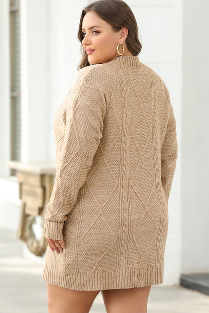Parchment – Locker sitzendes Pulloverkleid mit Zopfmuster und überschnittener Schulter