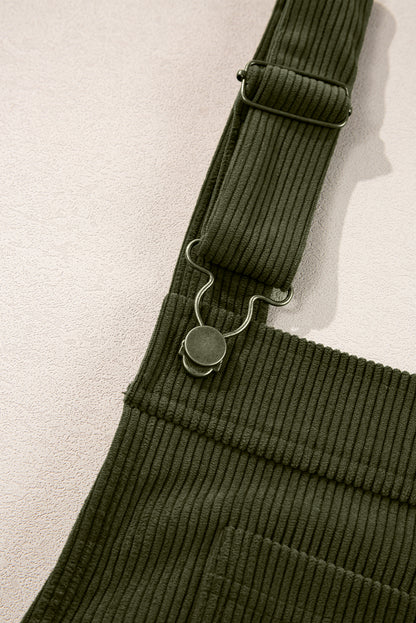 Vineyard Green – Ärmelloses Cord-Overallkleid mit einfarbigen Vordertaschen