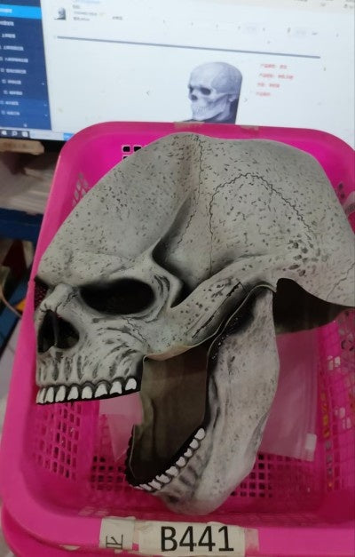 Halloween Beweglicher Mund Schädel Maske Helm Mund Beweglicher Schädel Voller Kopf Schädel Maske