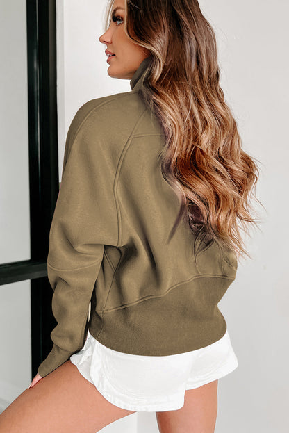 Elmwood – Sweatshirt mit Stehkragen und Reißverschluss und Daumenlöchern an den Ärmeln