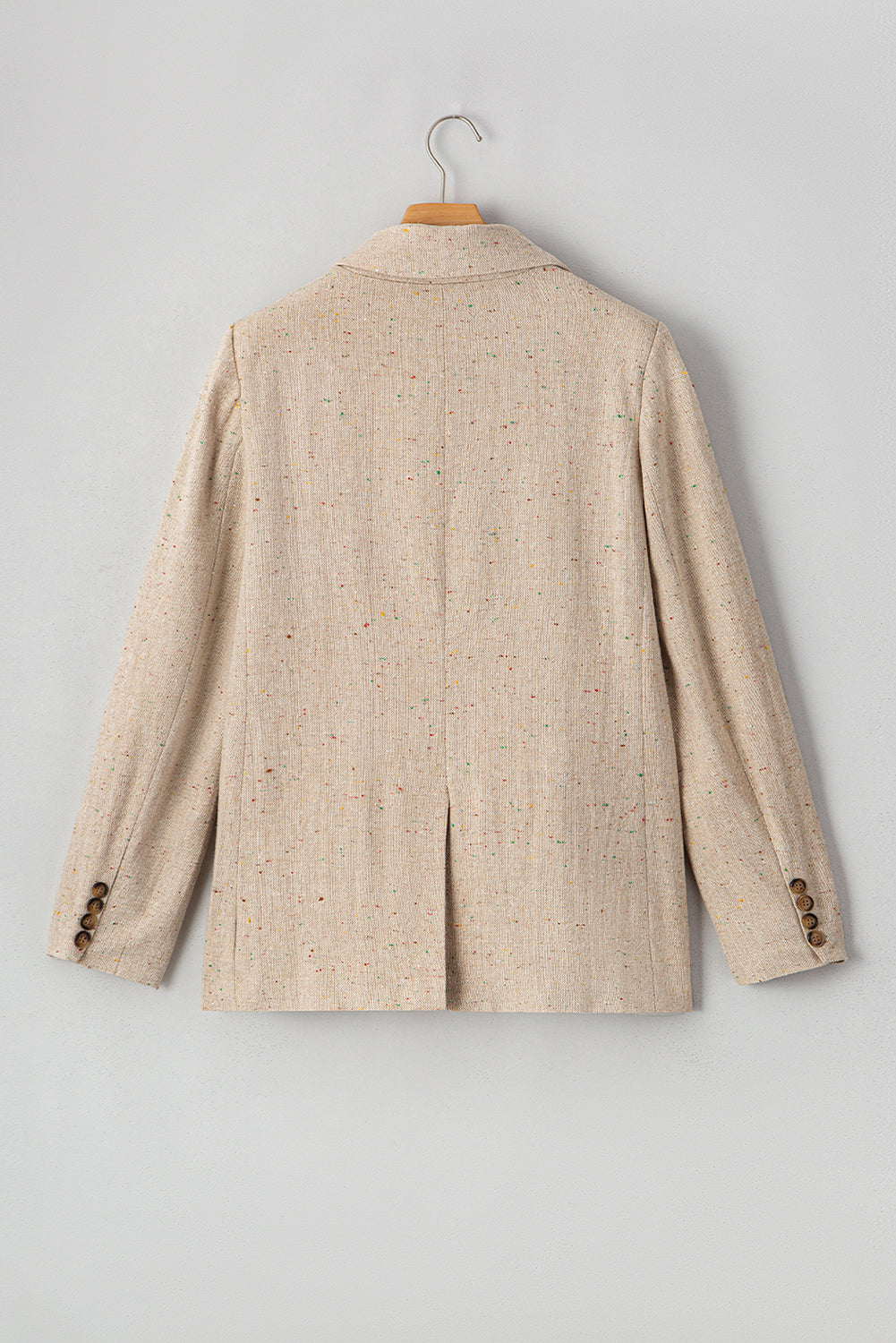 Elegante, einreihige Anzugjacke in Haferflockenfarbe