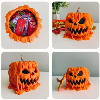 Schmelzende Halloween-Kürbis-Süßigkeitenschale