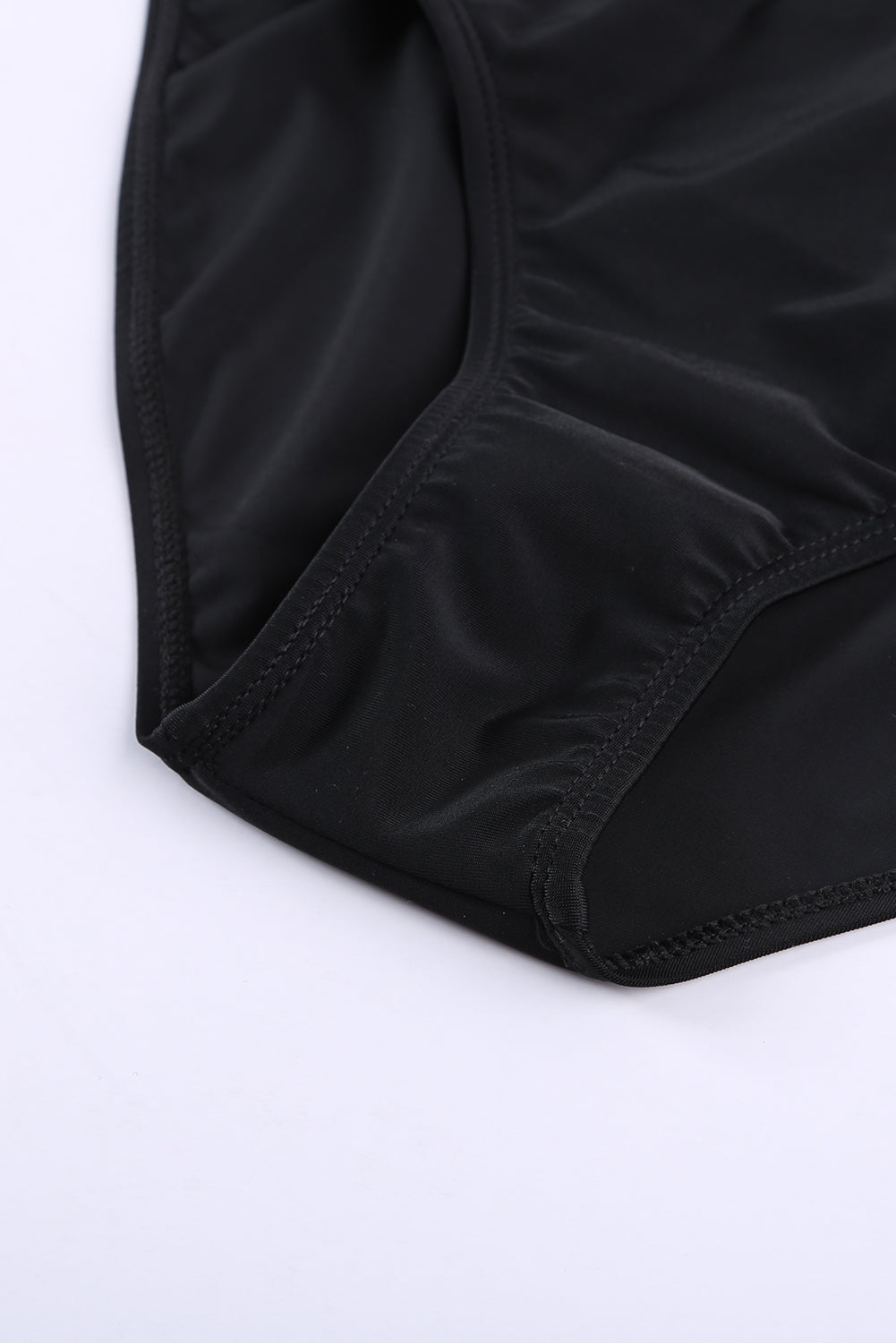Orangefarbener bedruckter Racerback-Tankini mit Spleißmuster