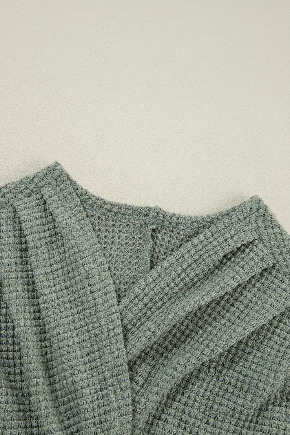 Laurel Green – Strickjacke mit offener Vorderseite und Waffelstrick