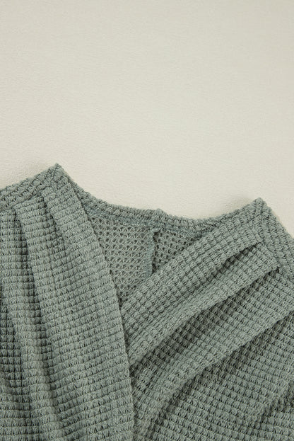 Laurel Green – Strickjacke mit offener Vorderseite und Waffelstrick