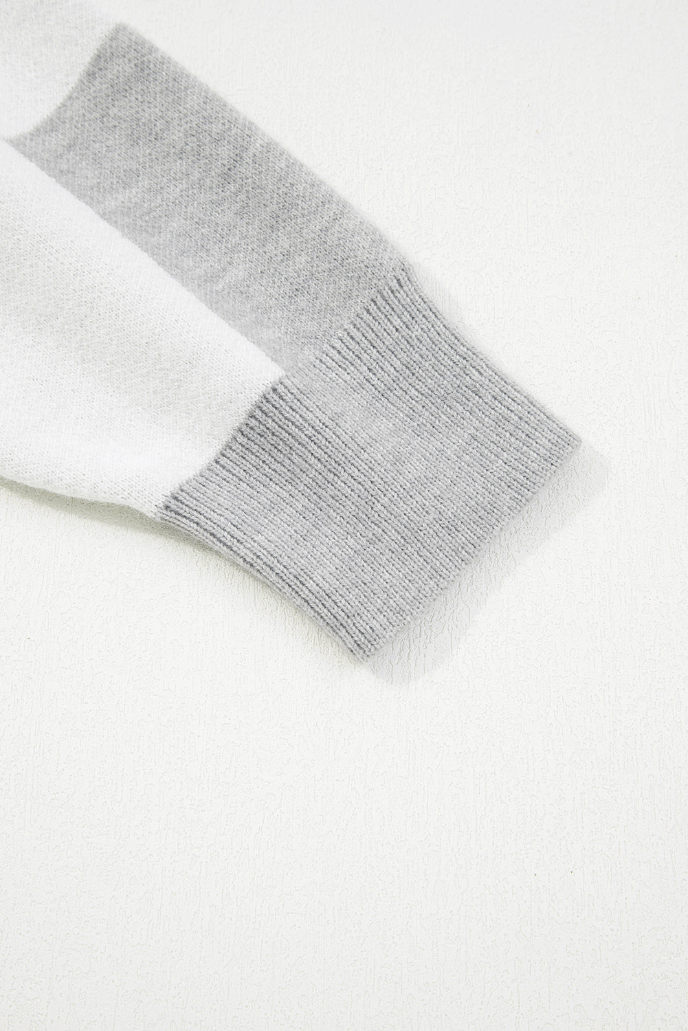 Gray Plus Size Checkered Pattern Button Polo Collar Split Sweater