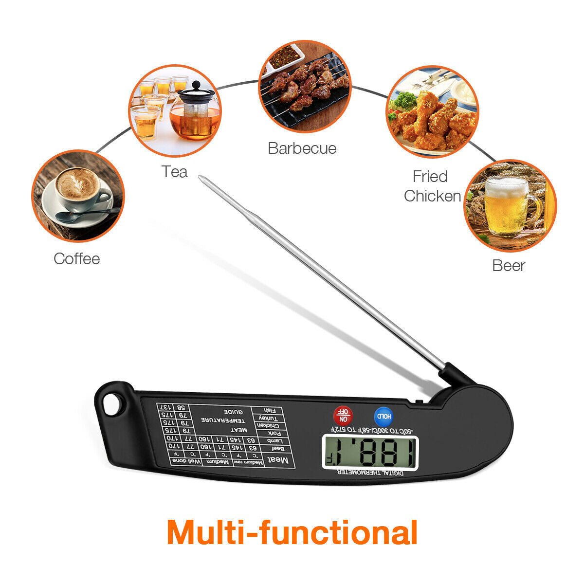 Digital Meat Thermometer: Instant Read BBQ Accessory