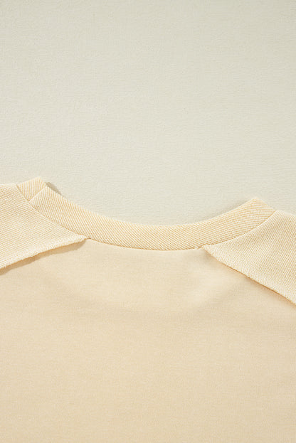 Beiges Pullover-Sweatshirt mit Rundhalsausschnitt