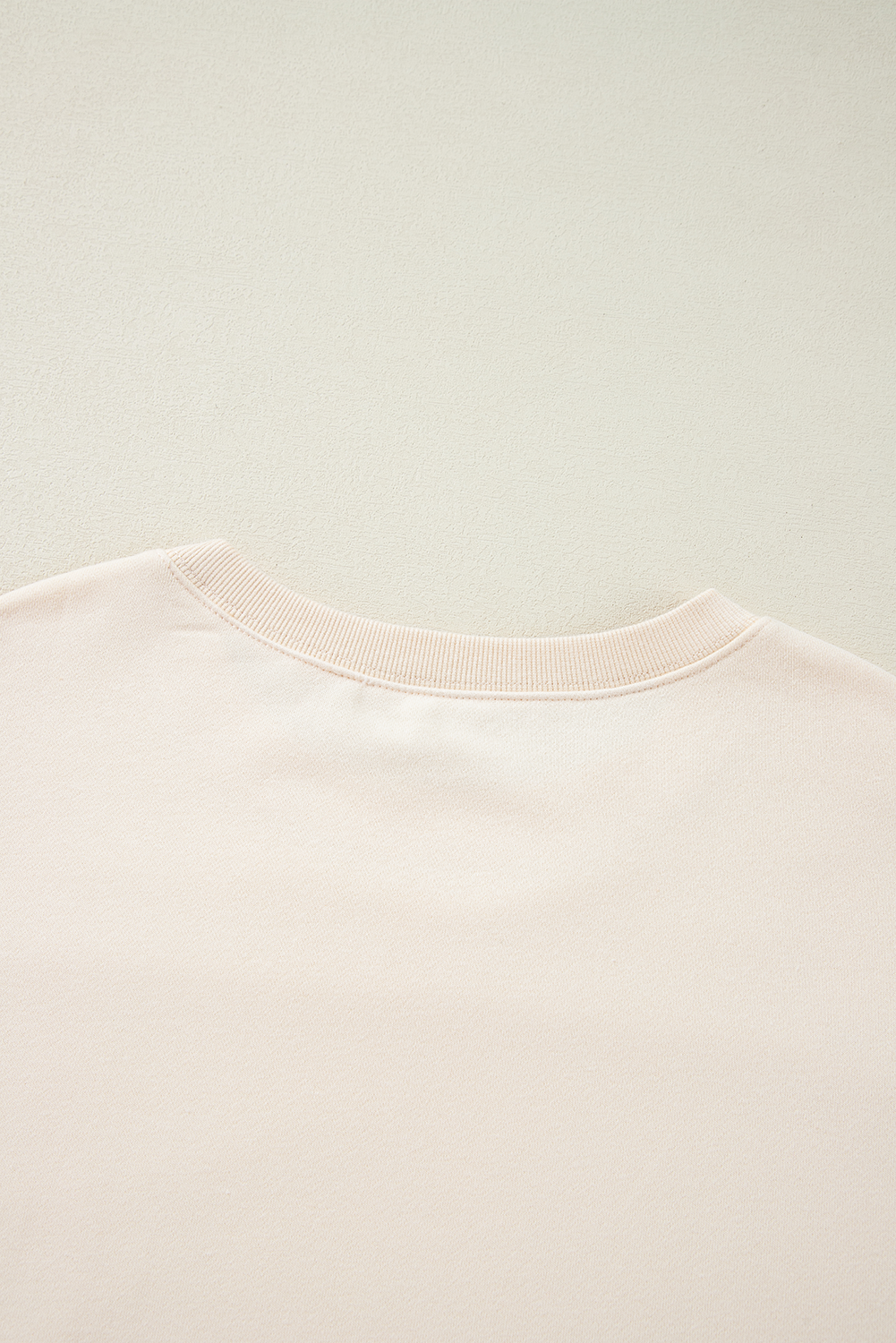 Aprikosenfarbenes Cord-Patchwork-Langarm-Sweatshirt mit überschnittener Schulter