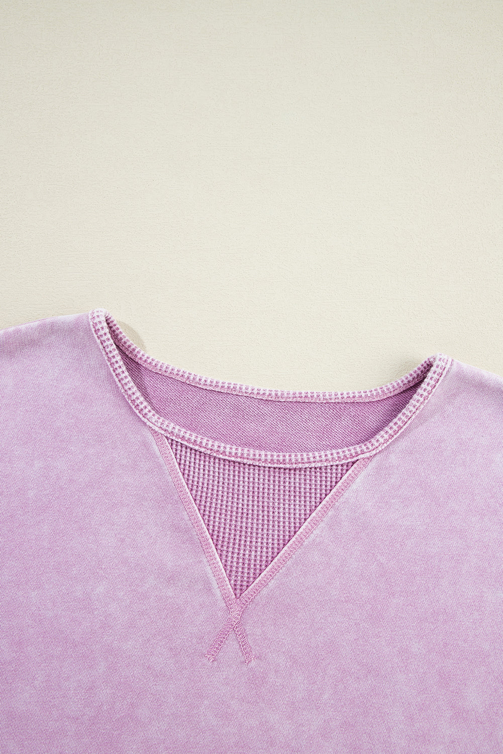 Orchid Petal Mineral Wash Pullover mit überschnittener Schulter