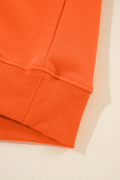 Orangefarbenes, einfarbiges, klassisches Sweatshirt mit Rundhalsausschnitt