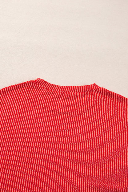 Racing Red Corded MERRY Graphic Langarm-Top und Shorts Set