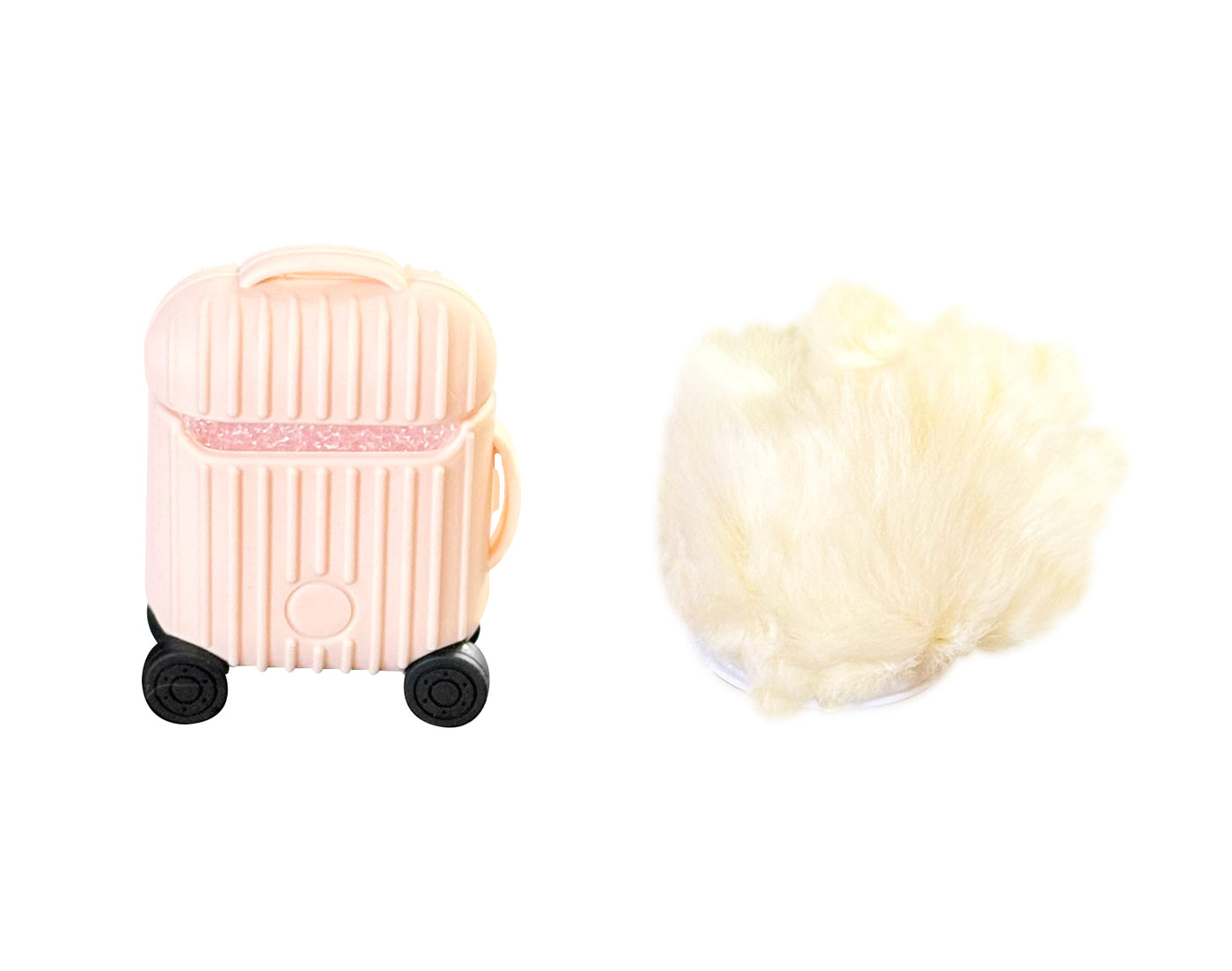Compatible with Apple, Suitcase AirPods Case Pom Pom Bundle
