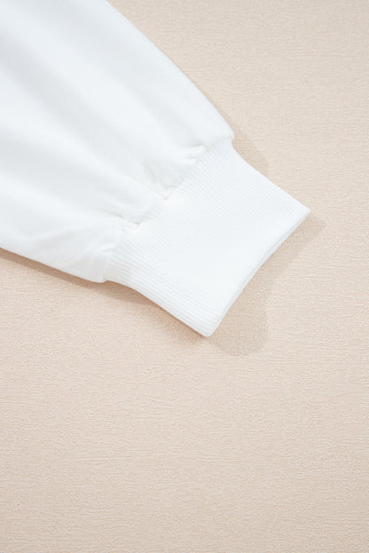 White Stripe Colorblock Patchwork Contrast Stitching Oversize Sweatshirt