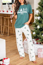 Skobeloff Lounge-Set aus T-Shirt und Hose mit Weihnachtsbaum-Print
