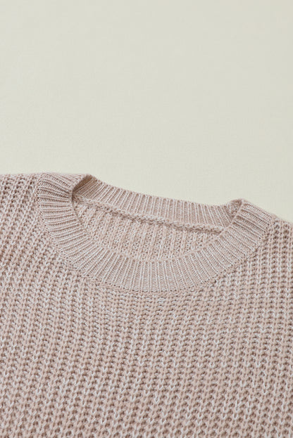 Pullover mit Zopfmuster und überschnittener Schulterpartie in Parchment
