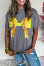 Lässiges Baseball-T-Shirt mit Schleife und Grafik