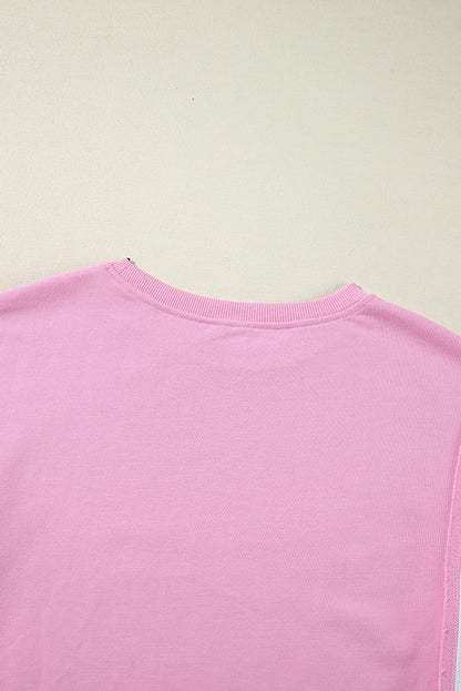 Bonbon – Sweatshirt mit Rundhalsausschnitt und sichtbaren Seitenschlitzen in Farbblock-Optik